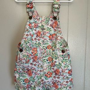 OshGosh Floral Tropical Print Short-alls